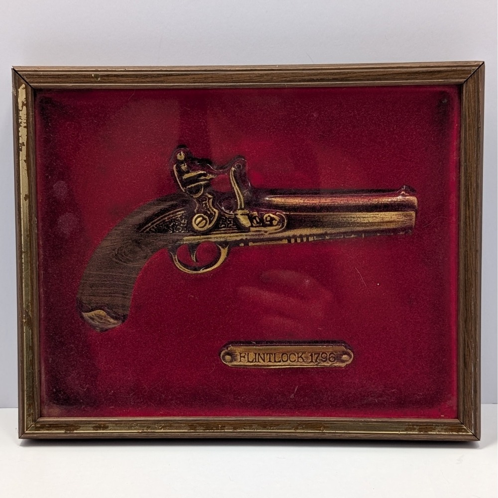 Vintage Intercraft Industries Flintlock 1796 Shadow Box ONLY Metalcraft Display